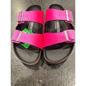 Birkenstock Arizona Vegan Neon Pink Ombre Velvet Sandals Womens 40 L9 M7